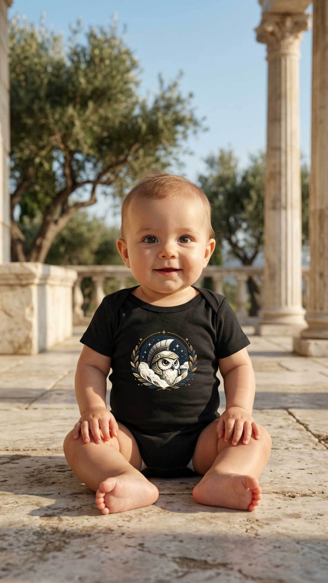 Bio Babystrampler „Spartan Owl“