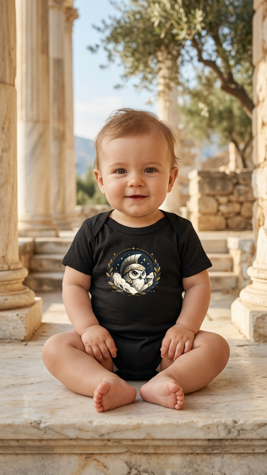Bio Babystrampler „Spartan Owl“