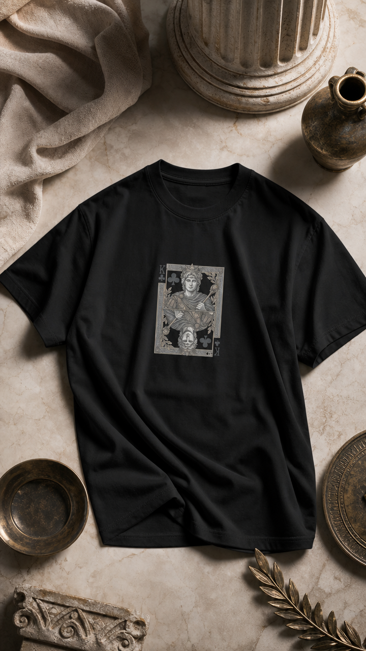 The Macedonian King – Heavyweight Unisex T-Shirt mit Alexander-Design