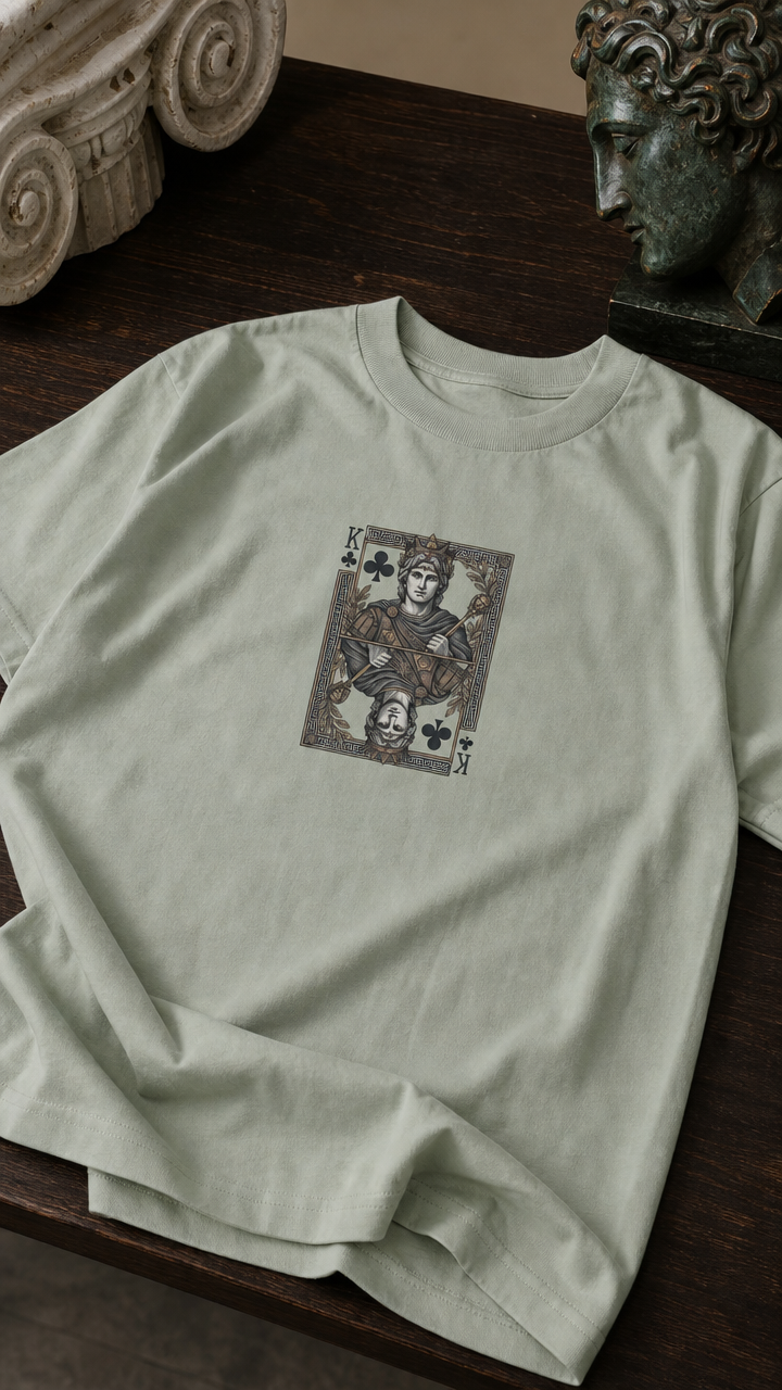 The Macedonian King – Heavyweight Unisex T-Shirt mit Alexander-Design