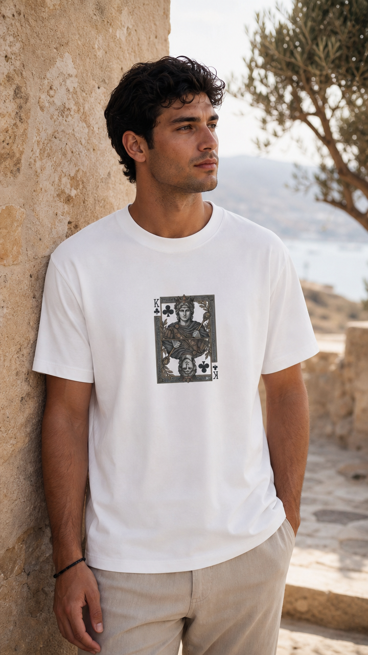 The Macedonian King – Heavyweight Unisex T-Shirt mit Alexander-Design